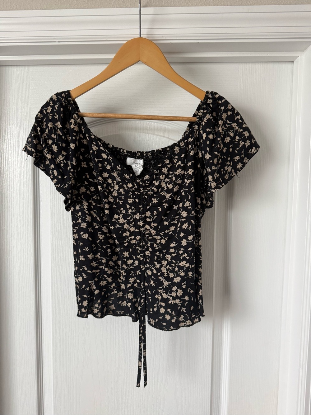 Japna Floral Smocked Peplum Top M